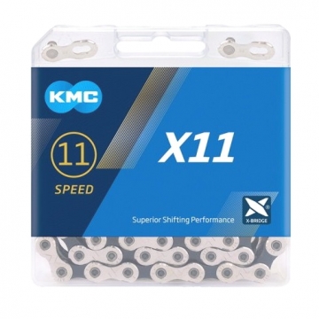 Ланцюг KMC X11 Silver/Black 11 швидкостей 118 ланок срібний/чорний + замок