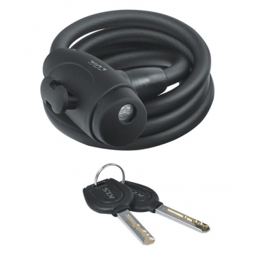 Замок тросиковий KLS Coil чорний 10х1800 мм