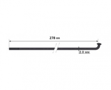 Спица Inox Plus черная (нержавейка) 2/278/